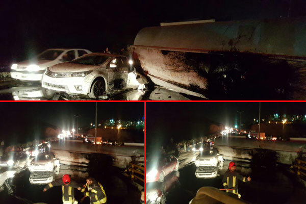 تصادف تریلی با ۳ خودرو در کمربندی بومهن/ ۷ نفر مصدوم شدند
