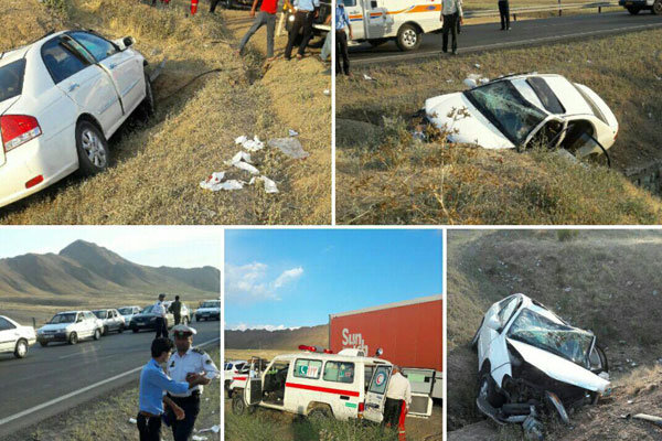 واژگونی خودروی سواری در محور دماوند ۵ مصدوم بر جای گذاشت