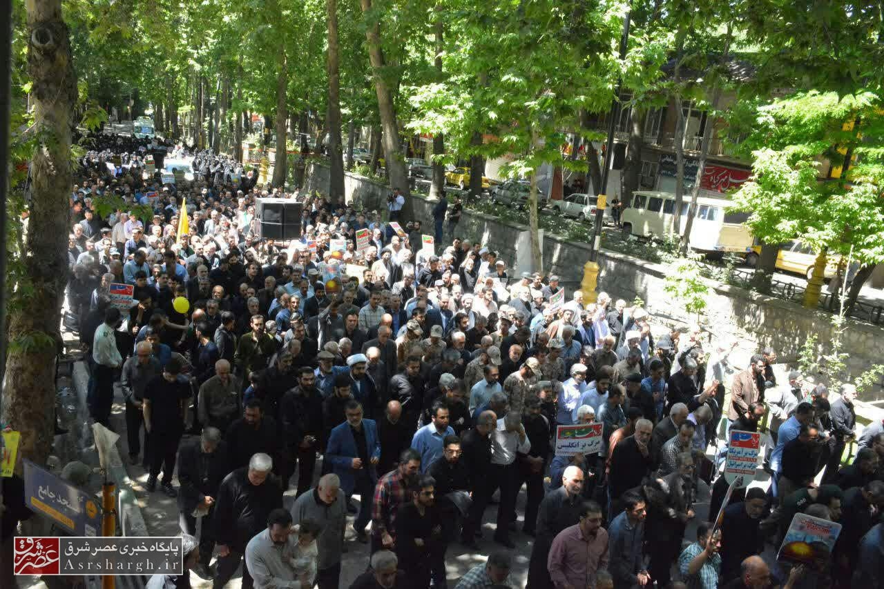 خروش علیه رژیم اشغال‌گر قدس در دماوند/ چهلمین راهپیمایی روز جهانی قدس صحنه ابراز انزجار از آمریکا+ تصاویر