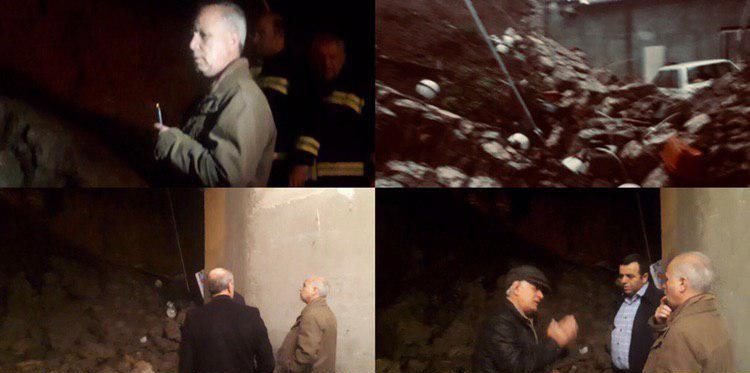 ریزش دیوار حائل در شهر دماوند/ هشدار برای تخلیه خانههای همجوار