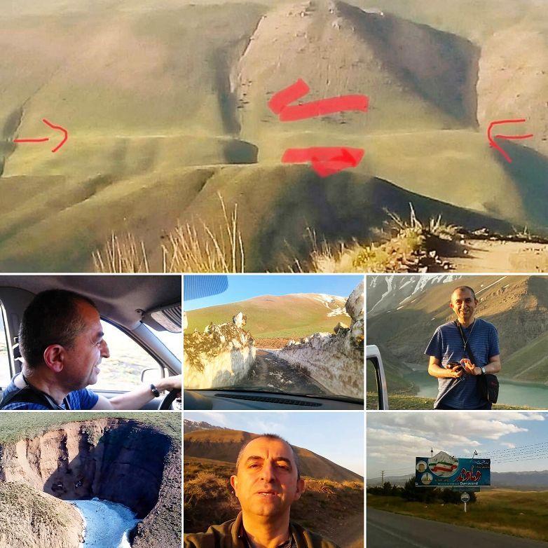 تصویر استاد پژوهشگاه زلزله‌شناسی از اثر سطحی گسل مشاء دماوند