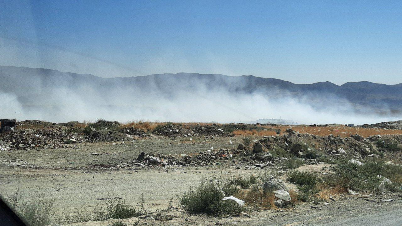 ۵ هکتار از مرکز زباله «گندک» دماوند در آتش سوخت