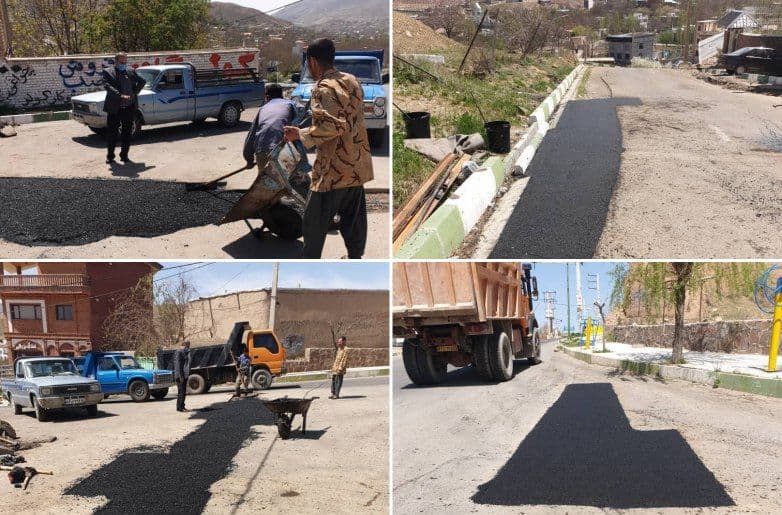 آغاز ادامه عملیات لکه‌گیری آسفالت خیابان‌ها و معابر سطح شهر کیلان