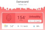 شاخص آلودگی هوای دماوند روی ۱۵۴ رفت؛ هوا برای همه ناسالم است