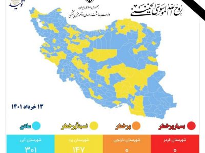 دماوند و فیروزکوه همچنان در لیست پرخطر کرونا