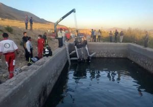 تخطی از سرعت سقوط خودرو به استخر کشاورزی در محور دماوند – فیروزکوه را رقم زد