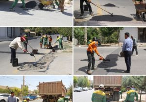 اجرای عملیات لکهگیری آسفالت معابر سطح شهر کیلان