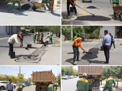اجرای عملیات لکهگیری آسفالت معابر سطح شهر کیلان