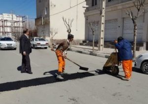 آغاز اجرای عملیات لکه‌گیری معابر شهر کیلان+ تصاویر