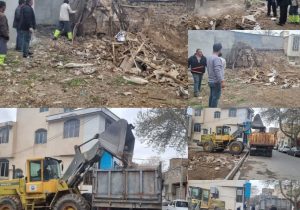 تخریب و رفع خطر ملک فرسوده در شهر دماوند+ تصاویر