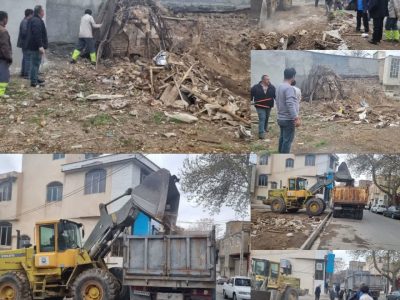 تخریب و رفع خطر ملک فرسوده در شهر دماوند+ تصاویر