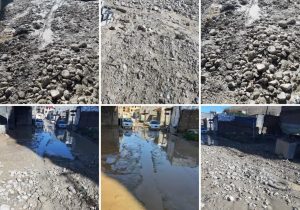 سیلابی شدن معابر روستای گرمابسرد/ پاکسازی در حال انجام است+ تصاویر