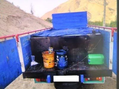 کشف ۳۱۰۰ لیتر سوخت قاچاق فاقد بارنامه شرکتی از یک دستگاه کامیونت ایسوزو در حومه شهر کیلان