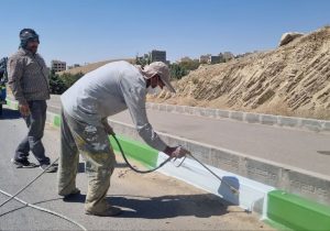 رنگآمیزی ۴۵ کیلومتر از جداول معابر و بلوارهای شهر دماوند