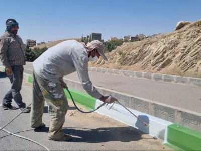 رنگ‌آمیزی ۴۵ کیلومتر از جداول معابر و‌ بلوارهای شهر دماوند