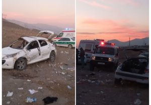 ۵ مصدوم حاصل واژگونی خودرو در محور دماوند-فیروزکوه