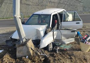 انحراف از مسیر پراید در محور دماوند – تهران یک مصدوم برجای گذاشت/ مسافران از رانندگی در حالت خوابآلودگی خودداری کنند+ تصاویر