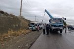 واژگونی مینیبوس در محور تهران به دماوند ۱۳ مصدوم برجای گذاشت