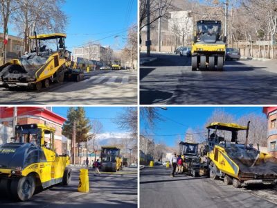 اجرای عملیات بهسازی خیابانهای دماوند در آستانه نوروز ۱۴۰۴+ تصاویر