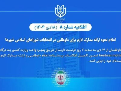 اعلام نحوه ارائه مدارک لازم برای داوطلبی در انتخابات شوراهای اسلامی شهرها