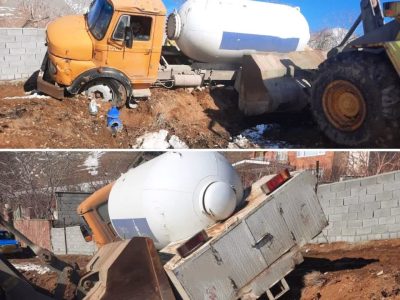 عملیات نفس‌گیر مدیریت بحران شهرداری دماوند در روستای چنار شرق/ خطر انفجار مهار شد