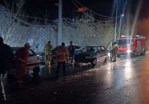 برخورد ۴ خودروی سواری در محور مشاء دماوند ۲ مصدوم برجای گذاشت