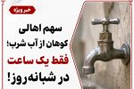 سهم اهالی کوهان از آب شرب؛ فقط یک ساعت در شبانهروز!